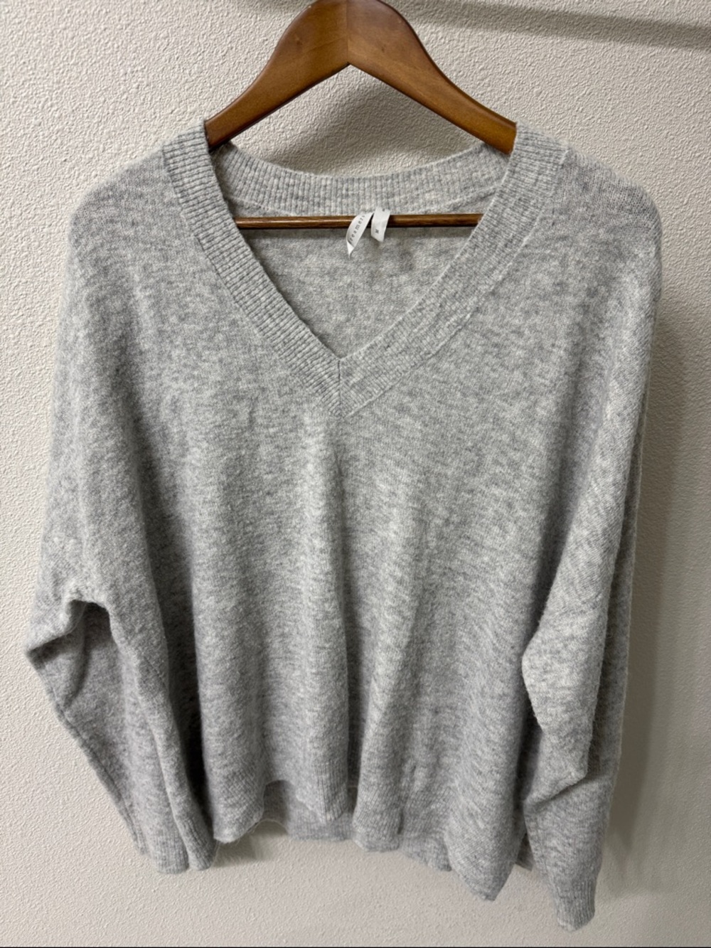 Dreamers by Debut Light Gray V-Neck Sweater